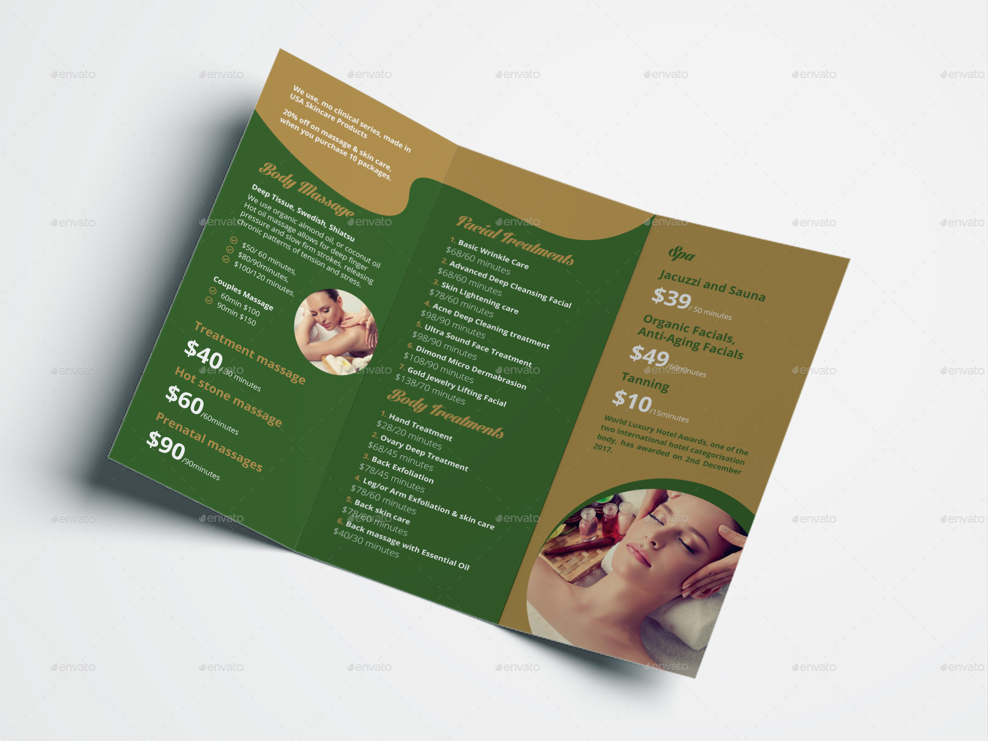 Spa Trifold Brochure Template Print Templates Graphicriver